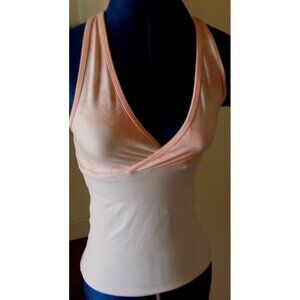 Lululemon DEEP V tank yoga gym light pink floral print mesh tank shirt top 4